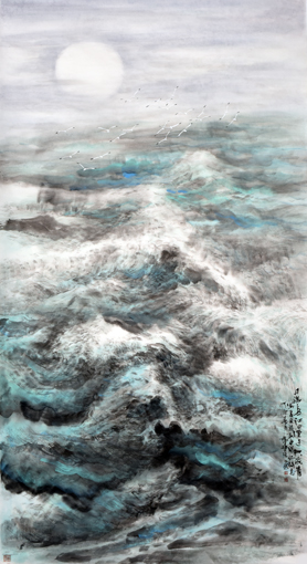 董宝宏《海上生明月》180cm×96cm