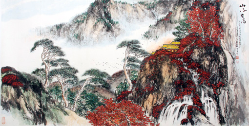 陈长智 林庆萍作品《山不在高》 67.5cm×133cm 2009年 陈长智 林庆萍作品《山不在高》 67.5cm×133cm 2009年