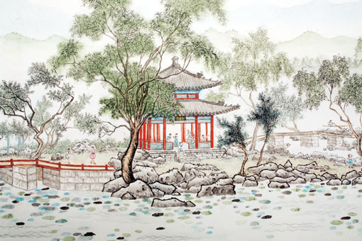 陈长智 林庆萍作品《颐和园知春亭》局部 陈长智 林庆萍作品《颐和园知春亭》局部