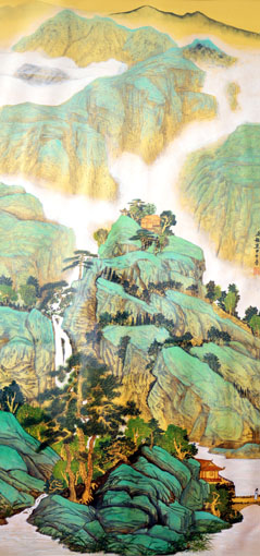 《观瀑》136x68cm 《观瀑》136x68cm