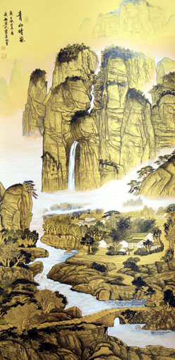 《青山晴岚》136x68cm 《青山晴岚》136x68cm