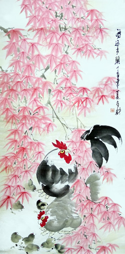 刘当财作品《鸿运当头》规格：138x68cm 售价：8800元