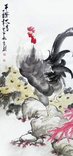 刘当财作品《平安大吉》规格：138x68cm 售价：6000元