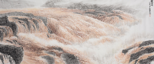 大河奔腾240x80cm