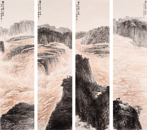 黄河交响曲180x48cmx4