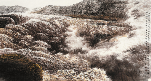 九曲黄河万里沙180x96cm