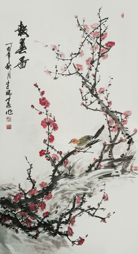 牛瑞华作品：《报春图》规格：137cmx69cm 价格：1000元