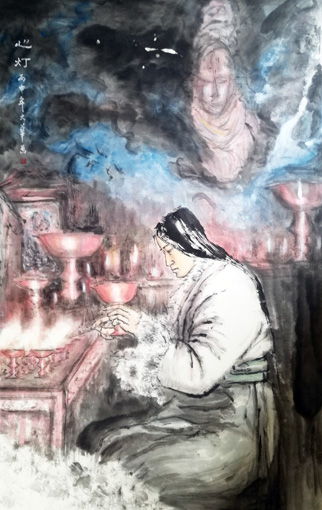《心灯》规格：136x120cm 价格：2000一平尺