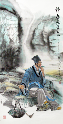 冯家祥作品《神医张景岳》规格：136cmx67cm（价格面议）