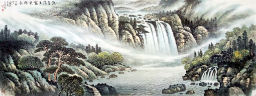 《流金泻玉，富贵绵长》规格：180cmX70cm，2016年创作，价格：3600元