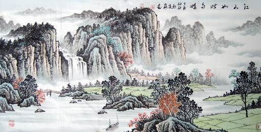 颜道淼作品《江山如此多娇》规格：134cmx68cm 价格：面议