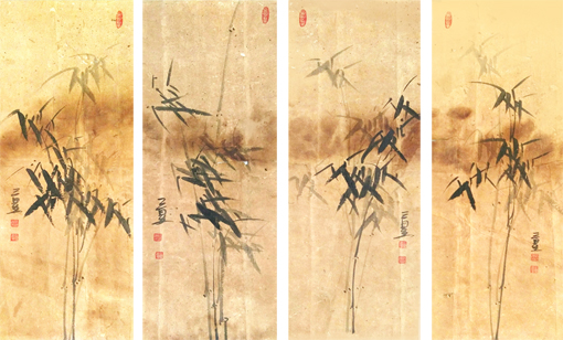 赵三星作品《竹子四条屏》价格：40000元