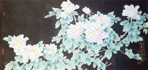 《富贵花开》规格：140x67cm 价格：每平尺8000元