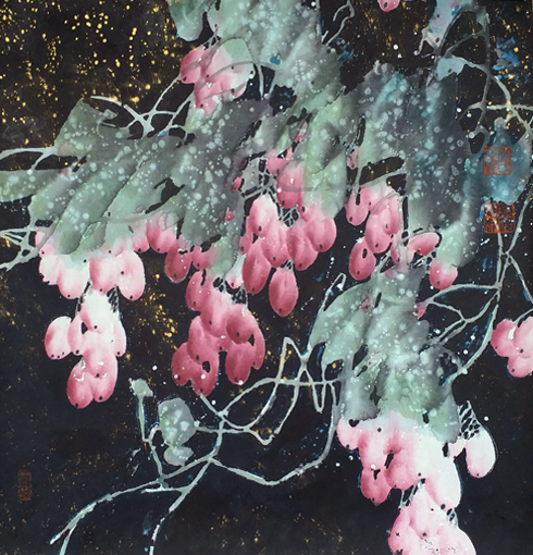 《果实累累》规格：67x67cm 价格：每平尺8000元