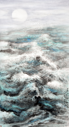 《海上生明月》180 x96cm 《海上生明月》180 x96cm
