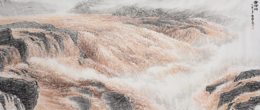《黄河颂》240x80cm 《黄河颂》240x80cm