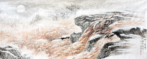 《明月照积雪朔风过大河》240x120cm 《明月照积雪朔风过大河》240x120cm