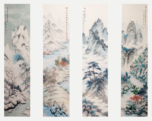 王永亮作品1《春夏秋冬》规格：134cmX32cmX4.售价：44800元