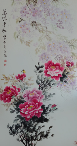 王永亮作品3《万紫千红》规格：127cmX67cm.售价：15600元