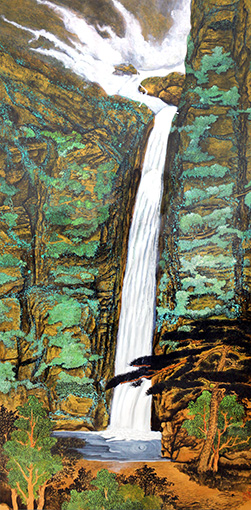 《天台山瀑布》136x68