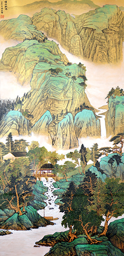 《溪山纳凉》136x68