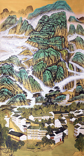 《雁荡山人家》180x68