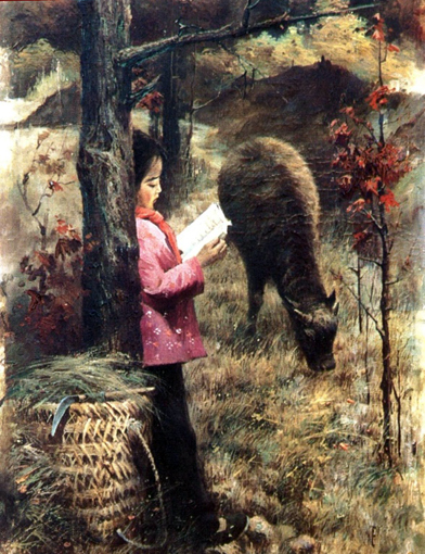 《放学以后》尺寸：138cmx69cm 价格：面议
